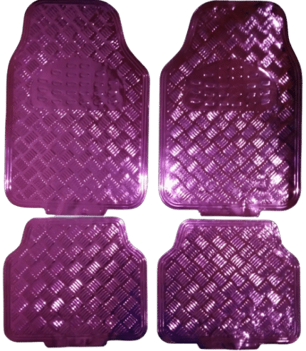 ALFOMBRA 4 PIEZAS ROSA METALIZADA
