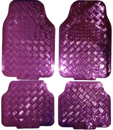 ALFOMBRA 4 PIEZAS ROSA METALIZADA