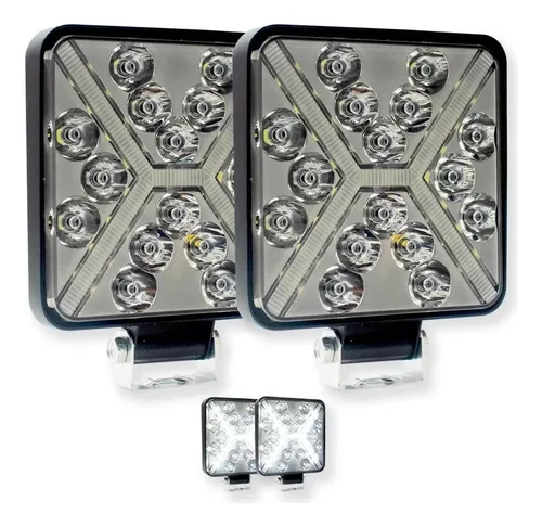 FARO 16 LED CUADRADO LED OJO DE ÁNGEL EN X FARO 16 LED CUADRADO LED OJO DE ÁNGEL EN X