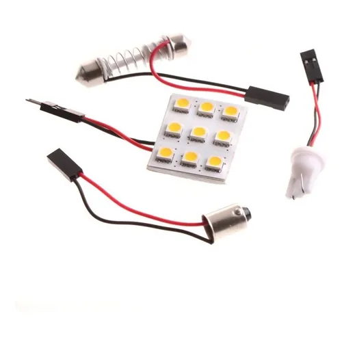 PLAQUETA 9 LED SMD CON 3 ADAPTADORES