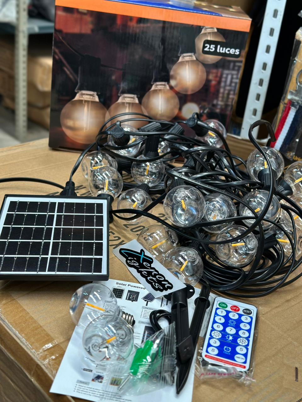 15 METROS GUIRNALDA BLANCO CÁLIDO SOLAR 15 METROS 25 LAMPARAS - Imagen 1