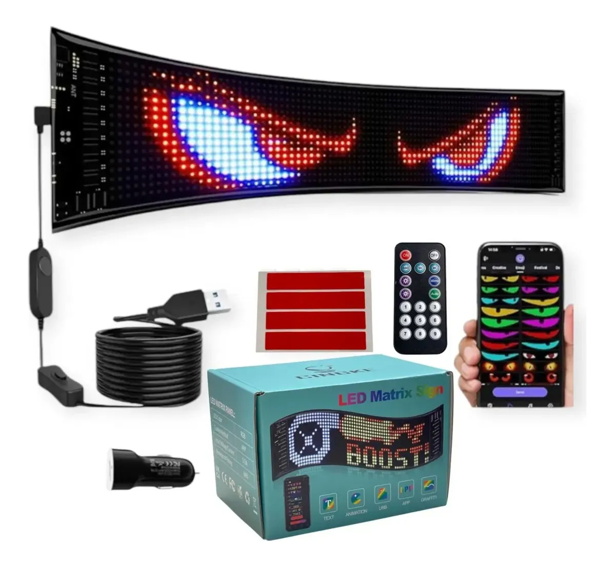 D_NQ_NP_821912-MLA110328466625_042026-F CARTEL FLEXIBLE PROGRAMABLE BLUETOOTH GRANDE 60X12CM - Imagen 1